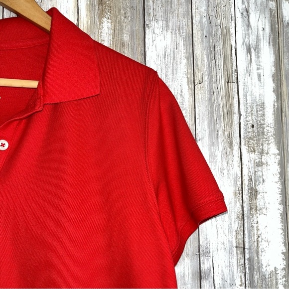 L.L. Bean Red Fitted Button Down Polo Shirt - Picture 2 of 4